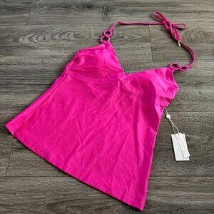 NWT Trina Turk Swim Spa Collection Hot Pink Bathing Suit Tank Top Size 8